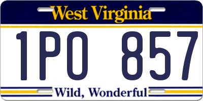WV license plate 1PO857