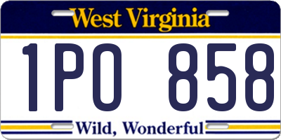 WV license plate 1PO858