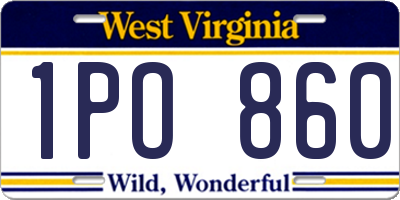 WV license plate 1PO860