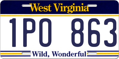 WV license plate 1PO863