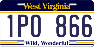 WV license plate 1PO866