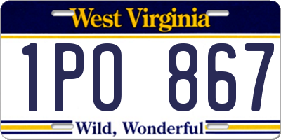 WV license plate 1PO867