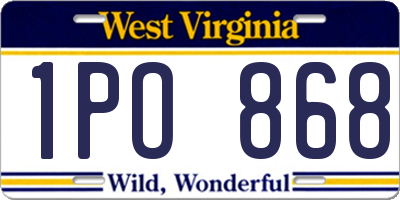 WV license plate 1PO868