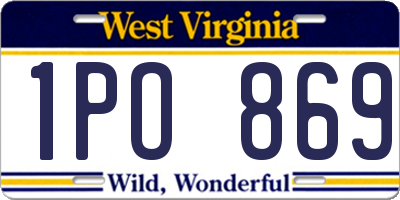 WV license plate 1PO869