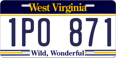 WV license plate 1PO871