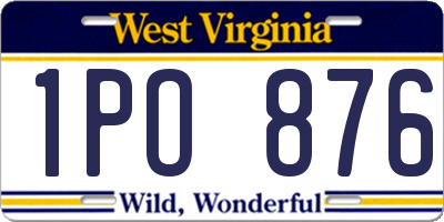 WV license plate 1PO876
