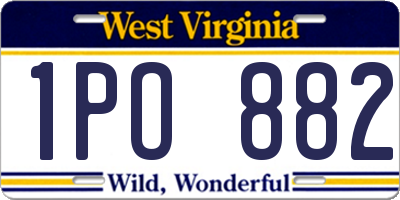 WV license plate 1PO882