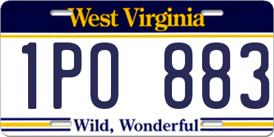 WV license plate 1PO883