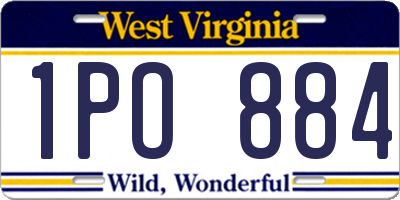 WV license plate 1PO884