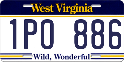 WV license plate 1PO886