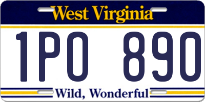 WV license plate 1PO890