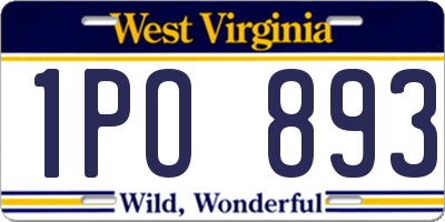 WV license plate 1PO893