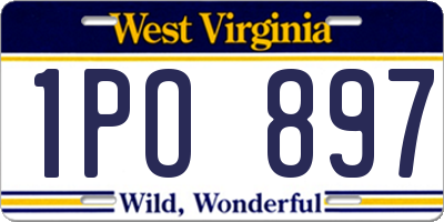 WV license plate 1PO897