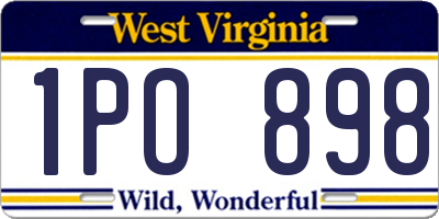 WV license plate 1PO898