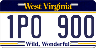 WV license plate 1PO900