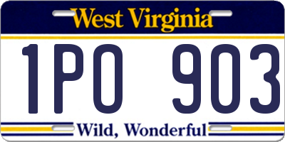 WV license plate 1PO903