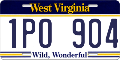 WV license plate 1PO904