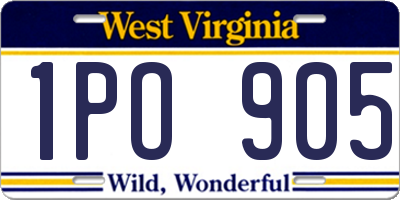 WV license plate 1PO905