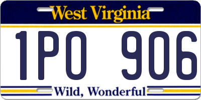WV license plate 1PO906