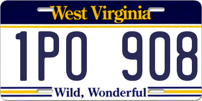 WV license plate 1PO908