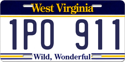 WV license plate 1PO911