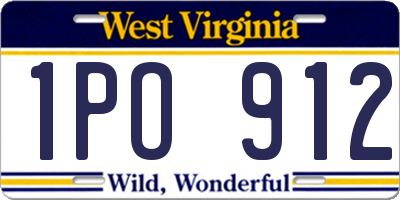 WV license plate 1PO912