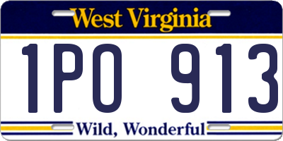 WV license plate 1PO913