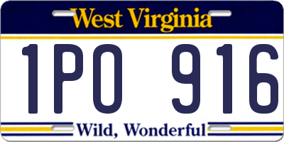 WV license plate 1PO916