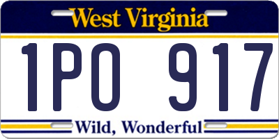 WV license plate 1PO917