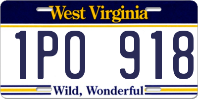 WV license plate 1PO918