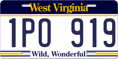 WV license plate 1PO919