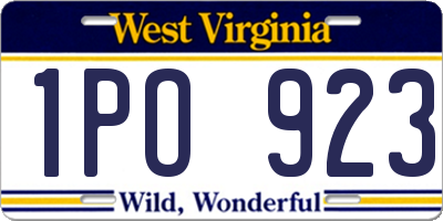 WV license plate 1PO923