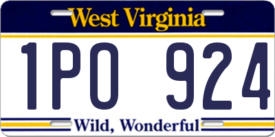 WV license plate 1PO924