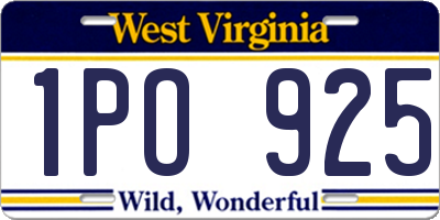 WV license plate 1PO925