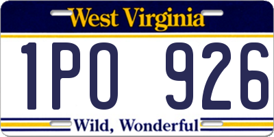 WV license plate 1PO926
