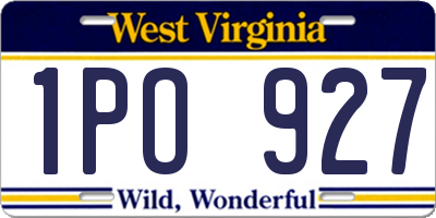 WV license plate 1PO927