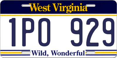 WV license plate 1PO929
