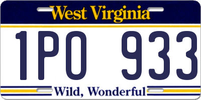 WV license plate 1PO933