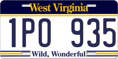 WV license plate 1PO935