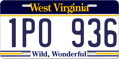 WV license plate 1PO936