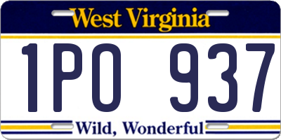 WV license plate 1PO937