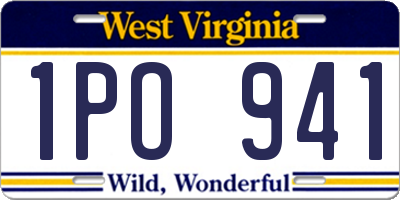 WV license plate 1PO941