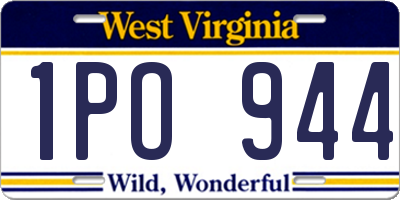 WV license plate 1PO944
