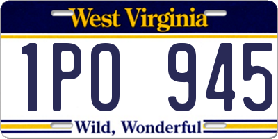 WV license plate 1PO945