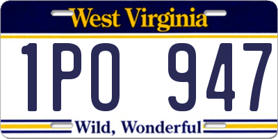 WV license plate 1PO947