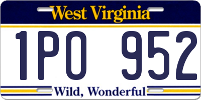 WV license plate 1PO952
