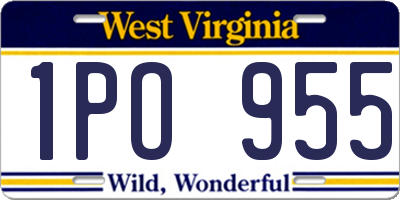 WV license plate 1PO955