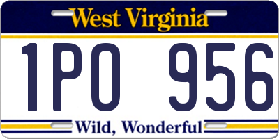 WV license plate 1PO956