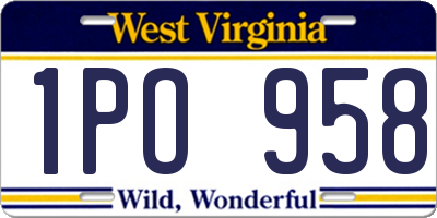 WV license plate 1PO958