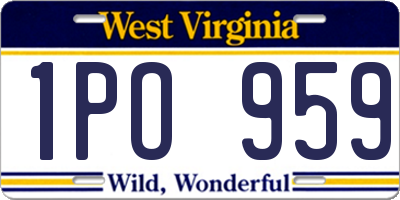 WV license plate 1PO959